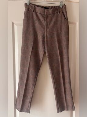 Zara Brown Plaid Women's Tailored Pants